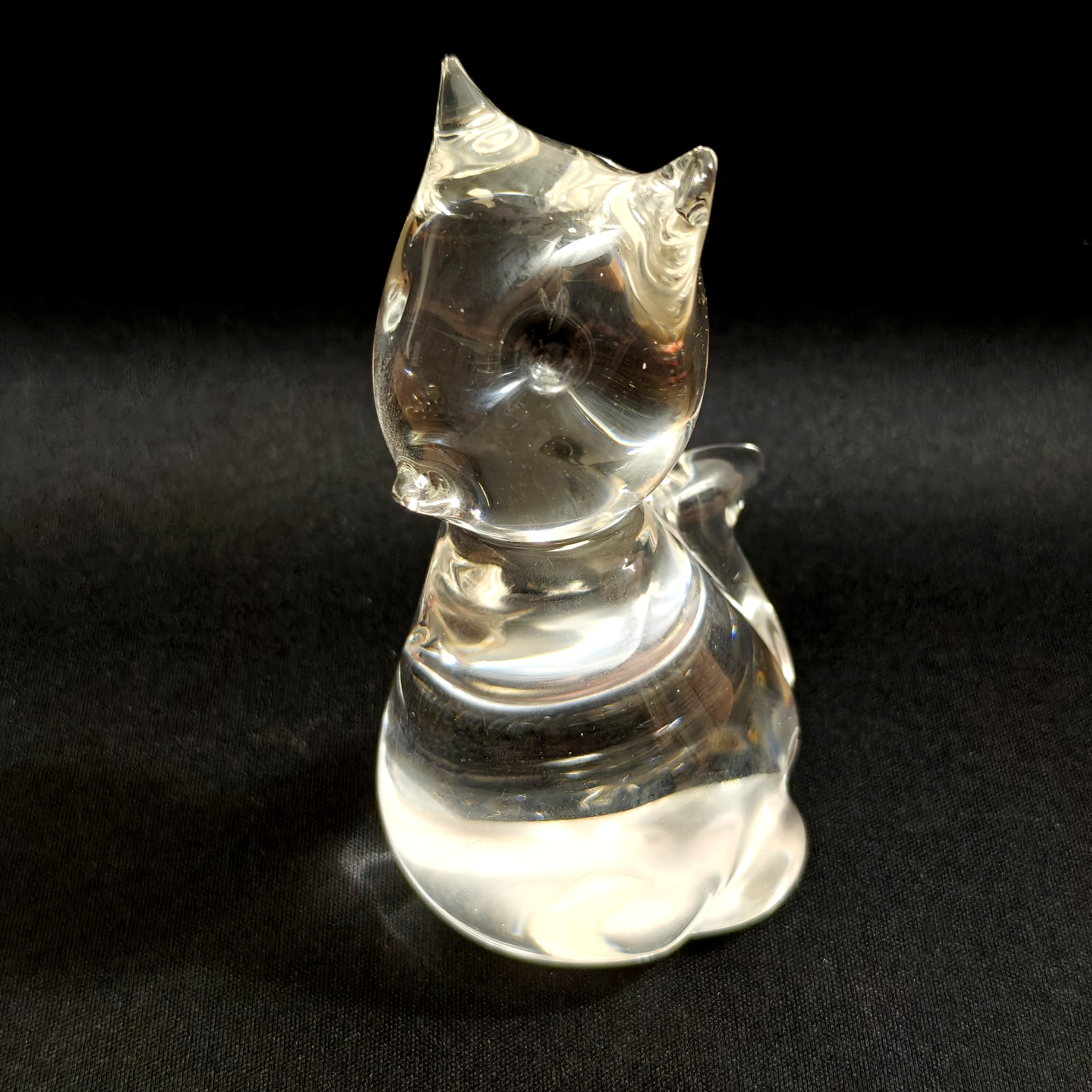 Vintage Emerald Green & Clear Art Glass Bunny Cat Turtle Bird Squirrel Figurines