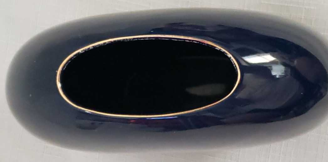 Otagiri ART DECO DESIGN Blue Bud Vase, Seagulls on Horizon/Ocean/Sunset, Japan