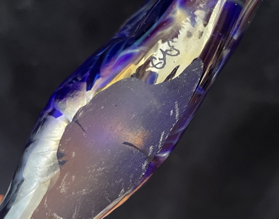 Vintage Art Glass Iridescent Fish Signed CAS