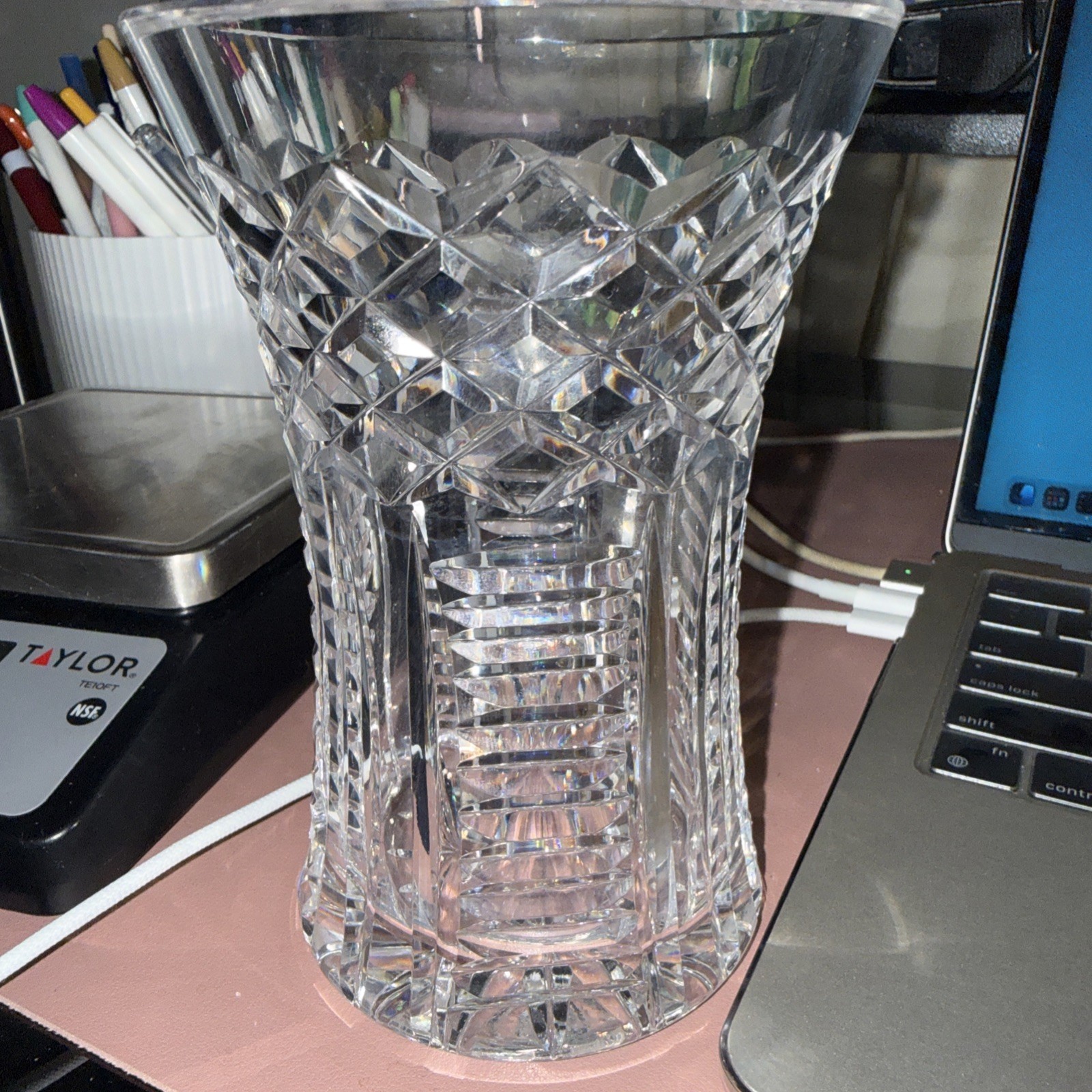 Waterford Alana Crystal Vase 6 1/8 tall
