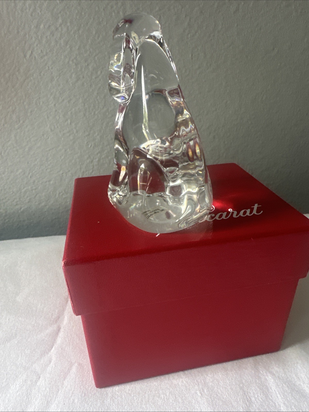 Baccarat France Glass Crystal Hound Spaniel Dog Puppy Figurine Danbury Mint