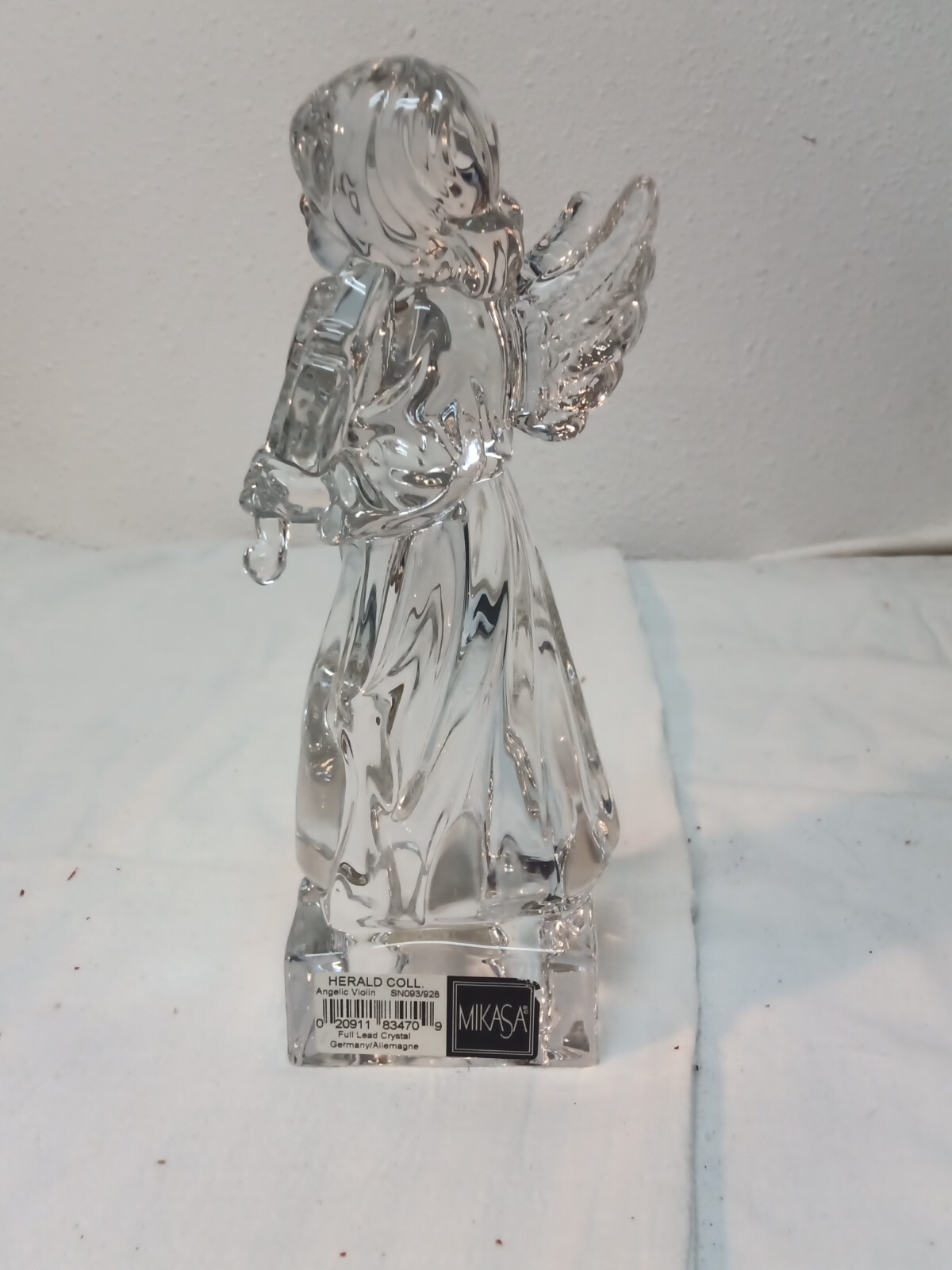 Mikasa Herald Collection Crystal Glass Angel Violin Sculpture Figure Germany