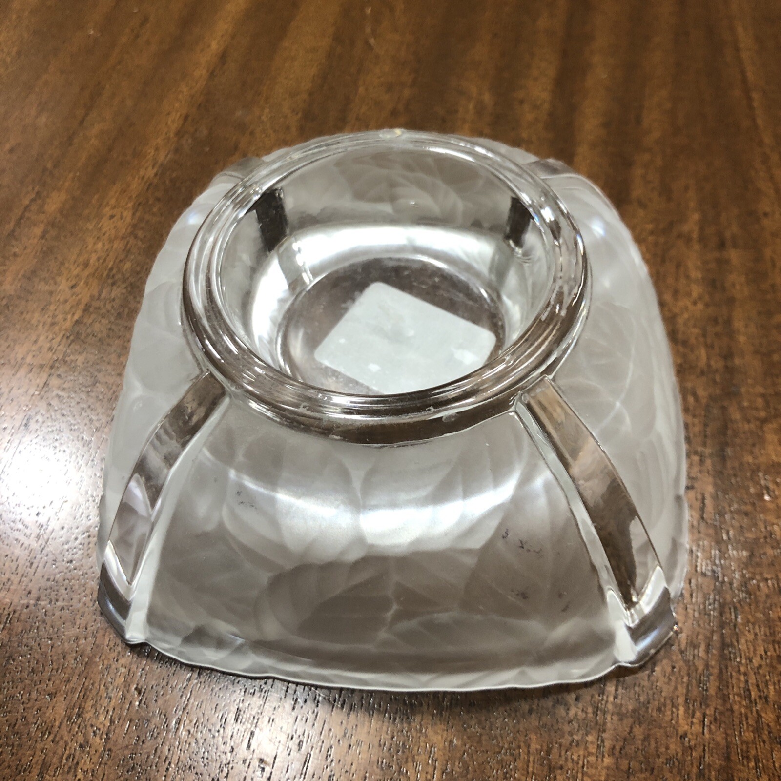 Mikasa GARDEN SPLENDOR Votive 2″ Frosted Leaf Leaves Candle Holder Crystal MINT