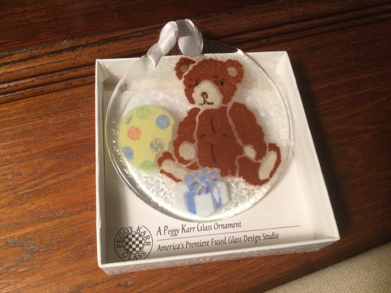 Peggy Karr | Fused Glass Ornament | Teddy Bear – Toys – Baby