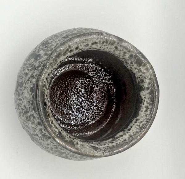 Studio Pottery Vase Lava Drip Glaze Black Gray Handmade~4.5 inches~ Vessel