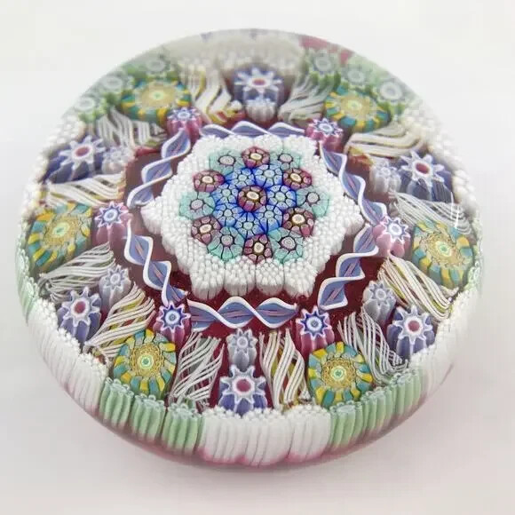 Perthshire PP161 1994 Millefiori Hexagon Cane Radial Twist LE Paperweight Cert