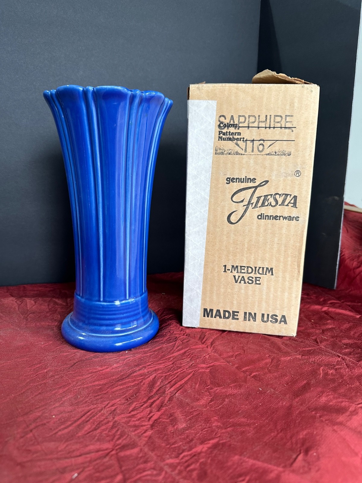 Fiesta Sapphire (Retired Color) – Limited Production. Medium Vase