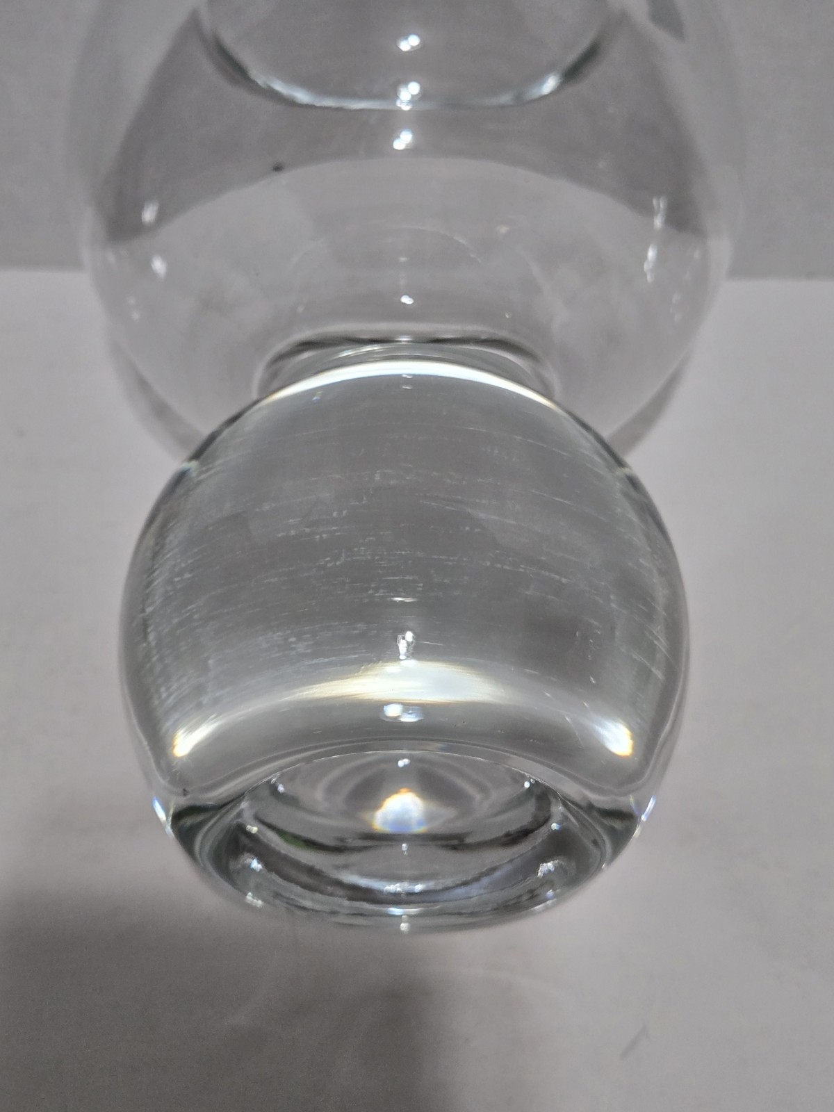 Studio Nova Vintage Double Ball Crystal Vase Heavy Bowl Polish Art Glass 4 lbs