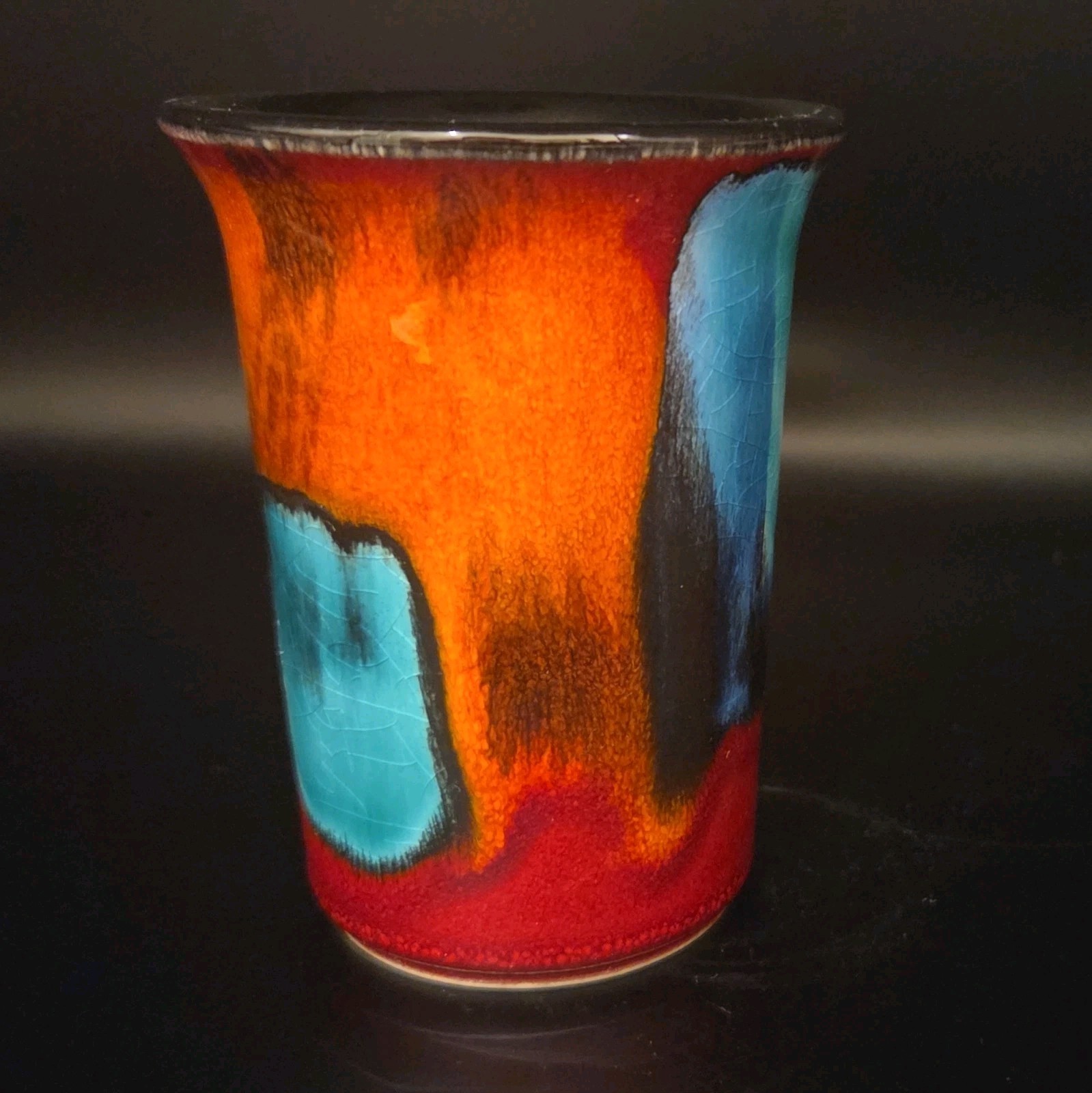 Poole Pottery England “living glaze” tumbler. Impressed Backstamp