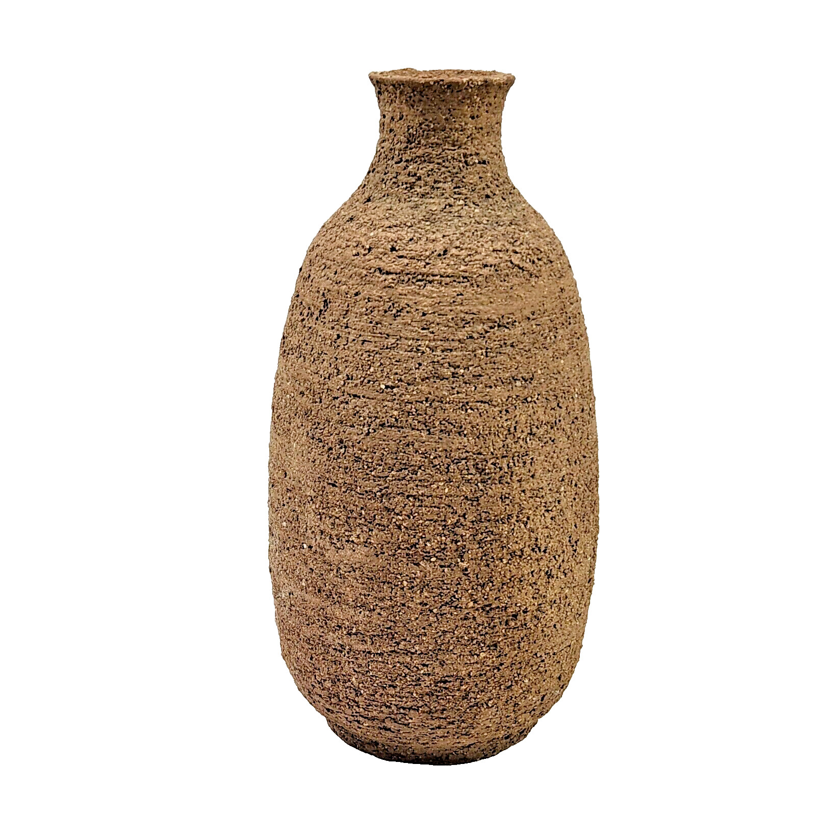 Earthenware Vase Grog Texture Rustic Organic Brown Clay Sustainable Country 12″