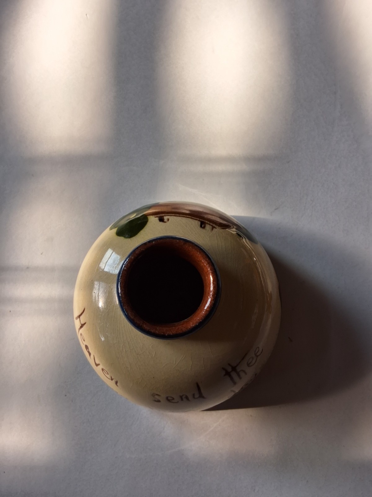 Motto Ware Torquar Devon Cottage England Pottery Ink Well with Matching Lid.