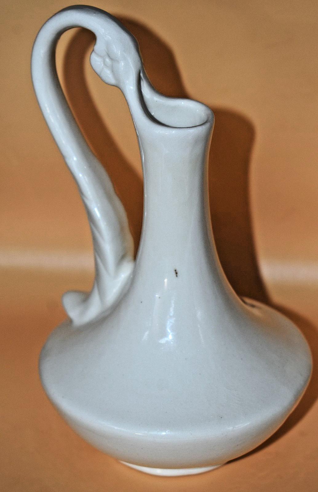 Midcentury Namron Art Deco Pottery Handmade Daisy Handled Vase Incised DP Mark