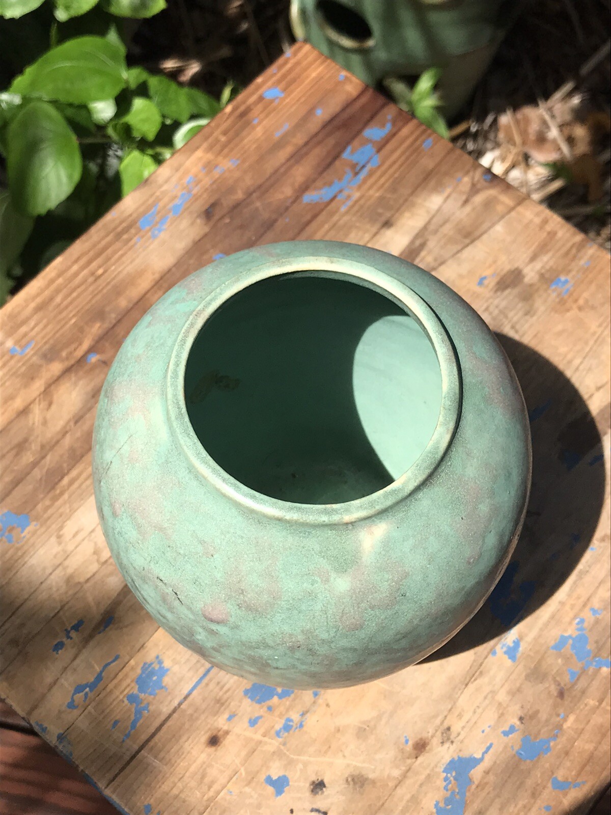 Antique Brush McCoy Art Vellum Matte Turquoise Glaze Vase 6.5 Inch