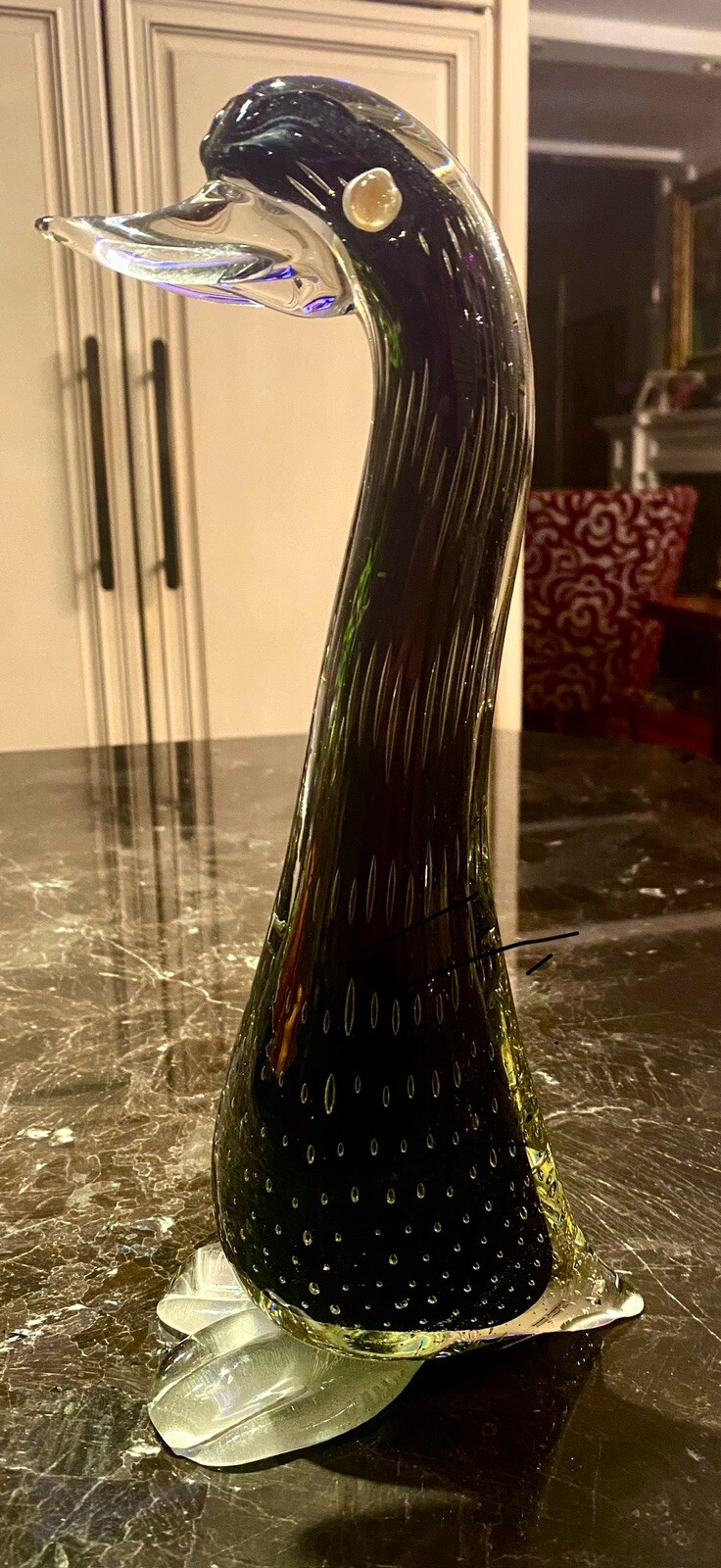 RAREST BEAUTY VINTAGE MURANO SOMERSO DUCK FIGURINE IN EXCELLENT CONDITION