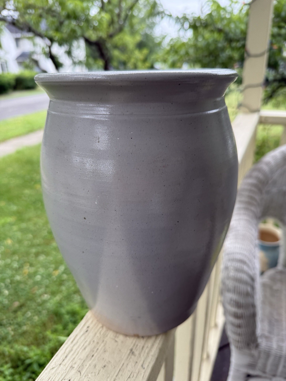 Eldreth Pottery Lancaster Co. PA 9.5” Cobalt Rooster Stoneware Crock