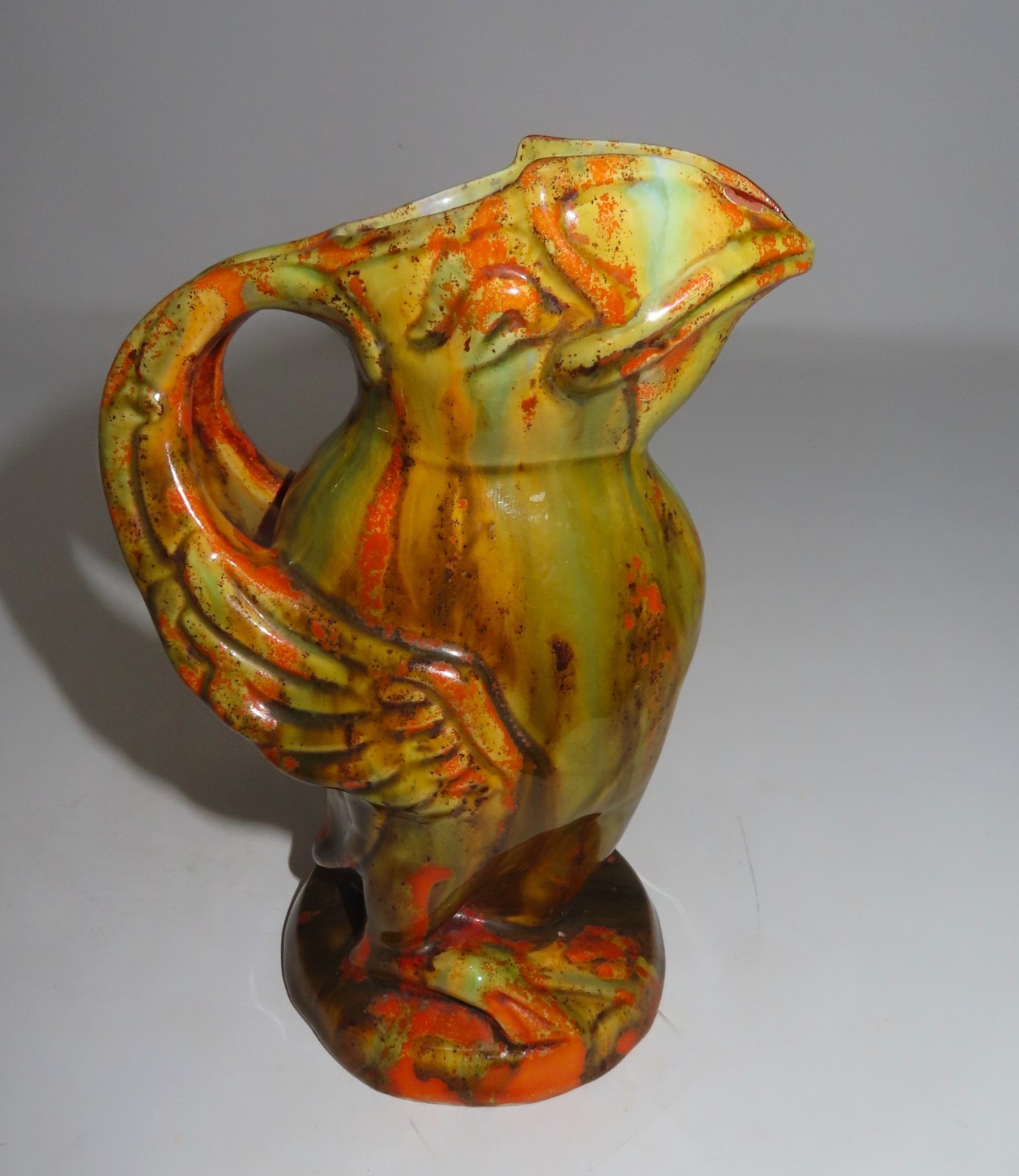 C. H. Brannam Barum Ware Pottery – Rare No. 281 Puffin Jug 6 1/4″ in height