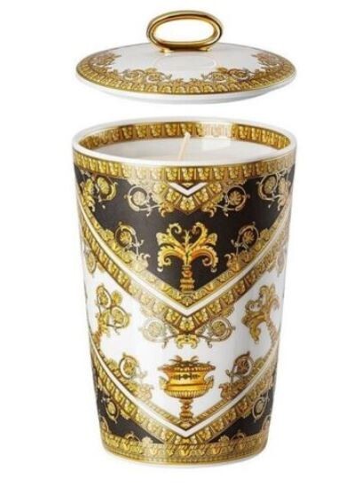 Authentic Versace/Rosenthal Porcelain Scented Candle With Lid, I Love Baroque