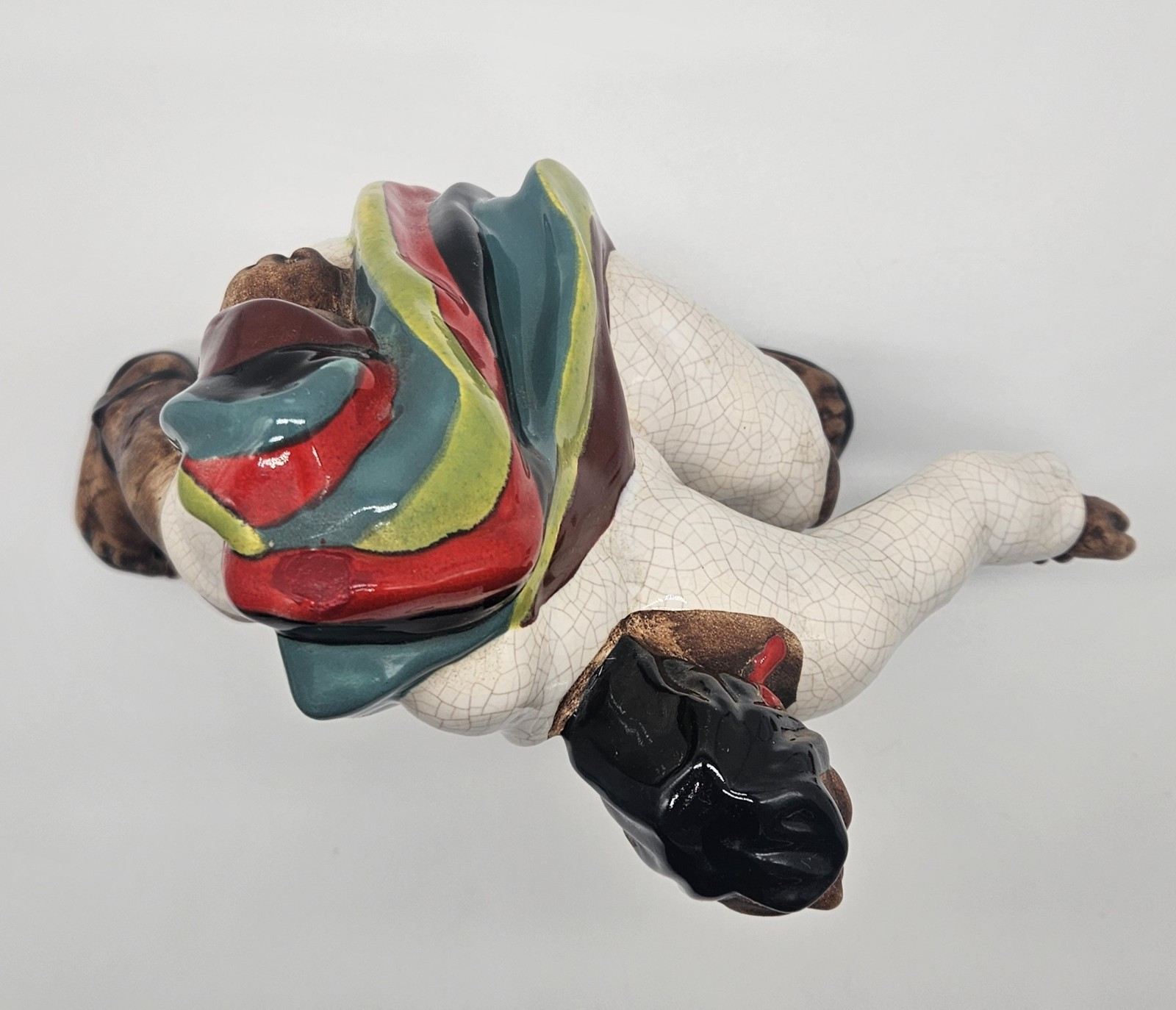 Brayton Laguna Peruvian Dancer Pottery Sculpture Figurine Native Crackle Glaze