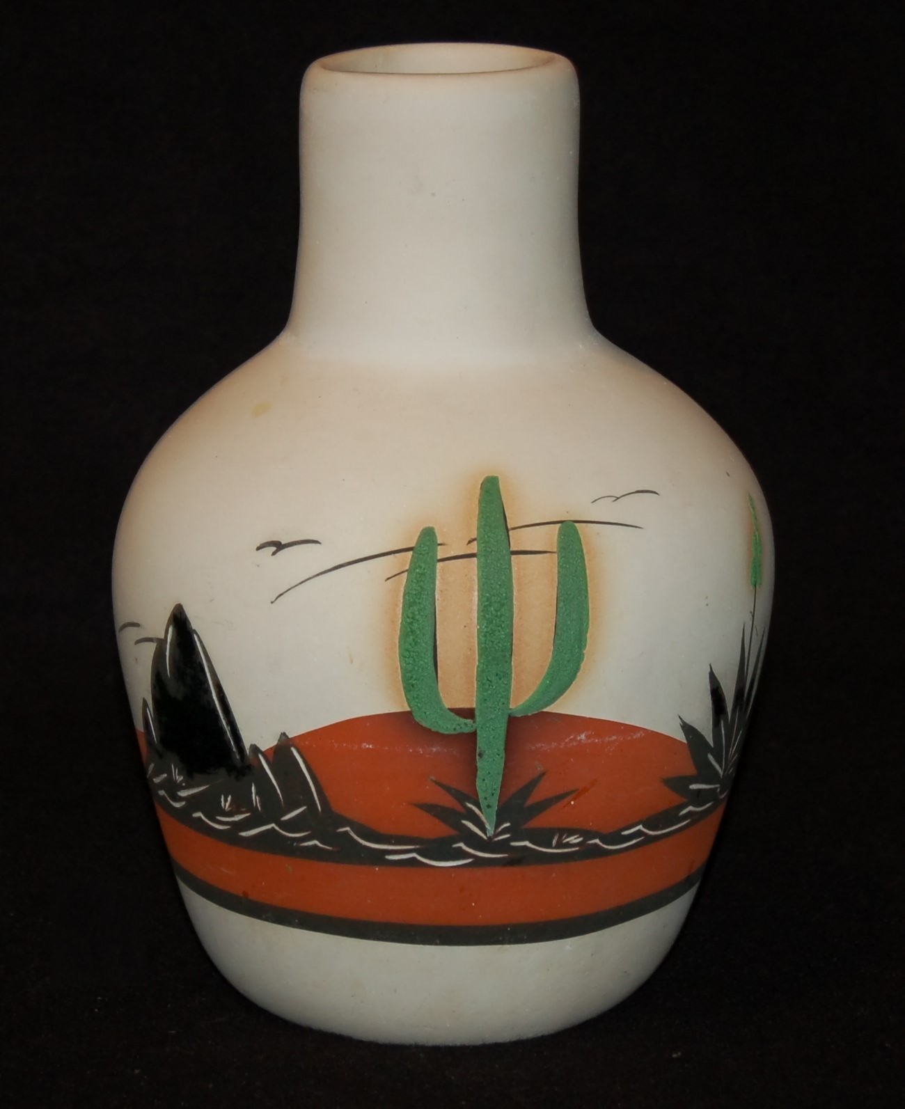 VINTAGE Southwestern Pottery VASE 9″ Saguaro Cactus Made in Arizona USA