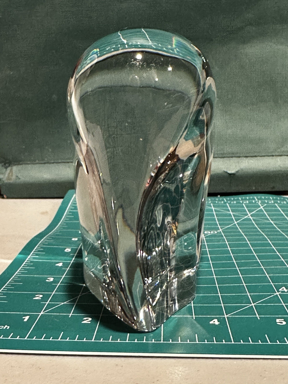 BACCARAT CRYSTAL signed Elephant Paperweight Modernist Luxury Desk Decor Mantle