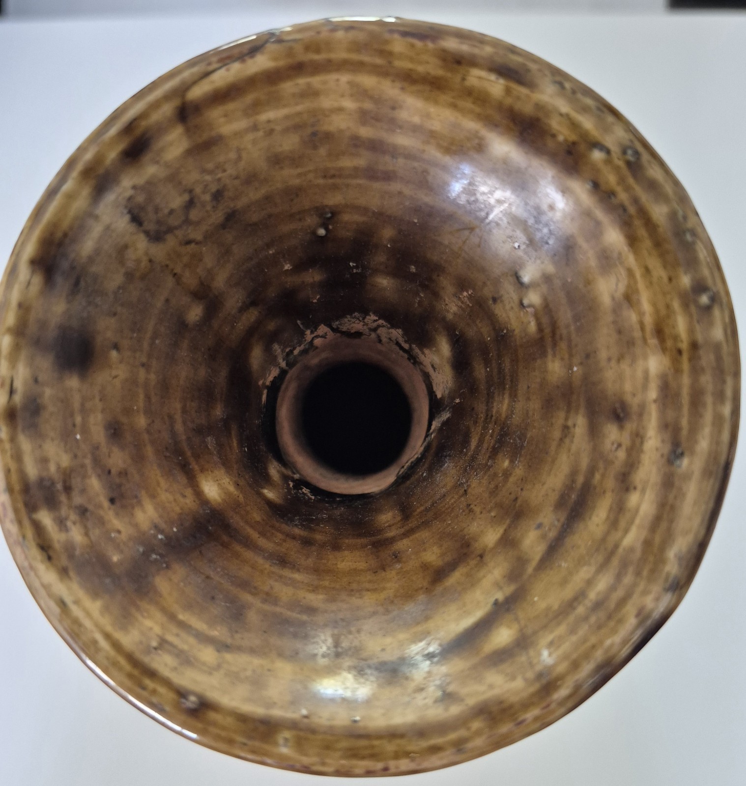 Chinese Cizhou Style Brown Glaze Pear Vase Carved Melon Fruit Vine