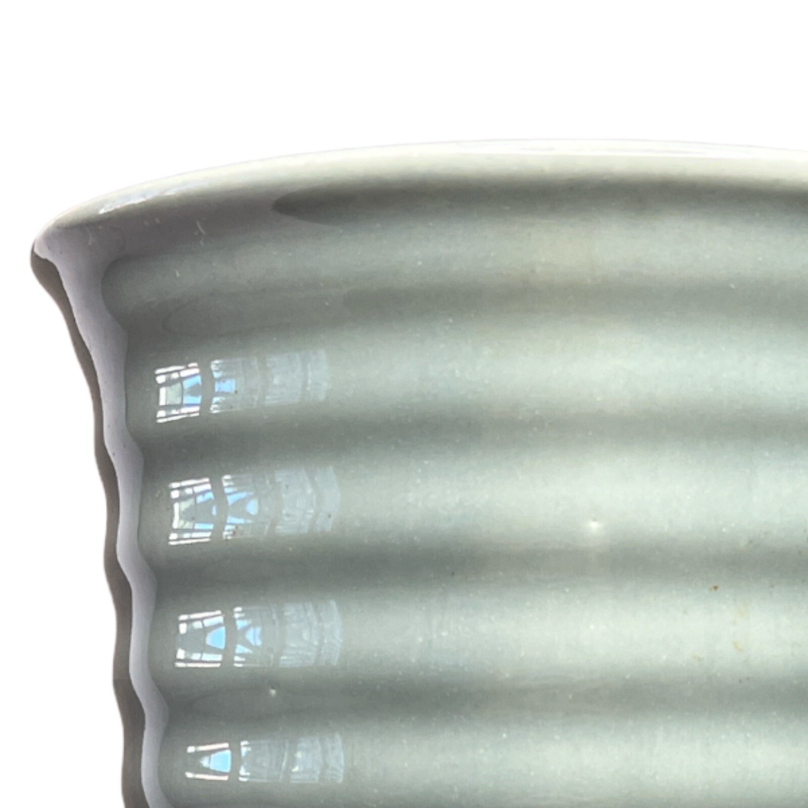 Bauer Company Pottery Ringware Dove Grey Glossy 7.25” Vase Los Angeles 2000