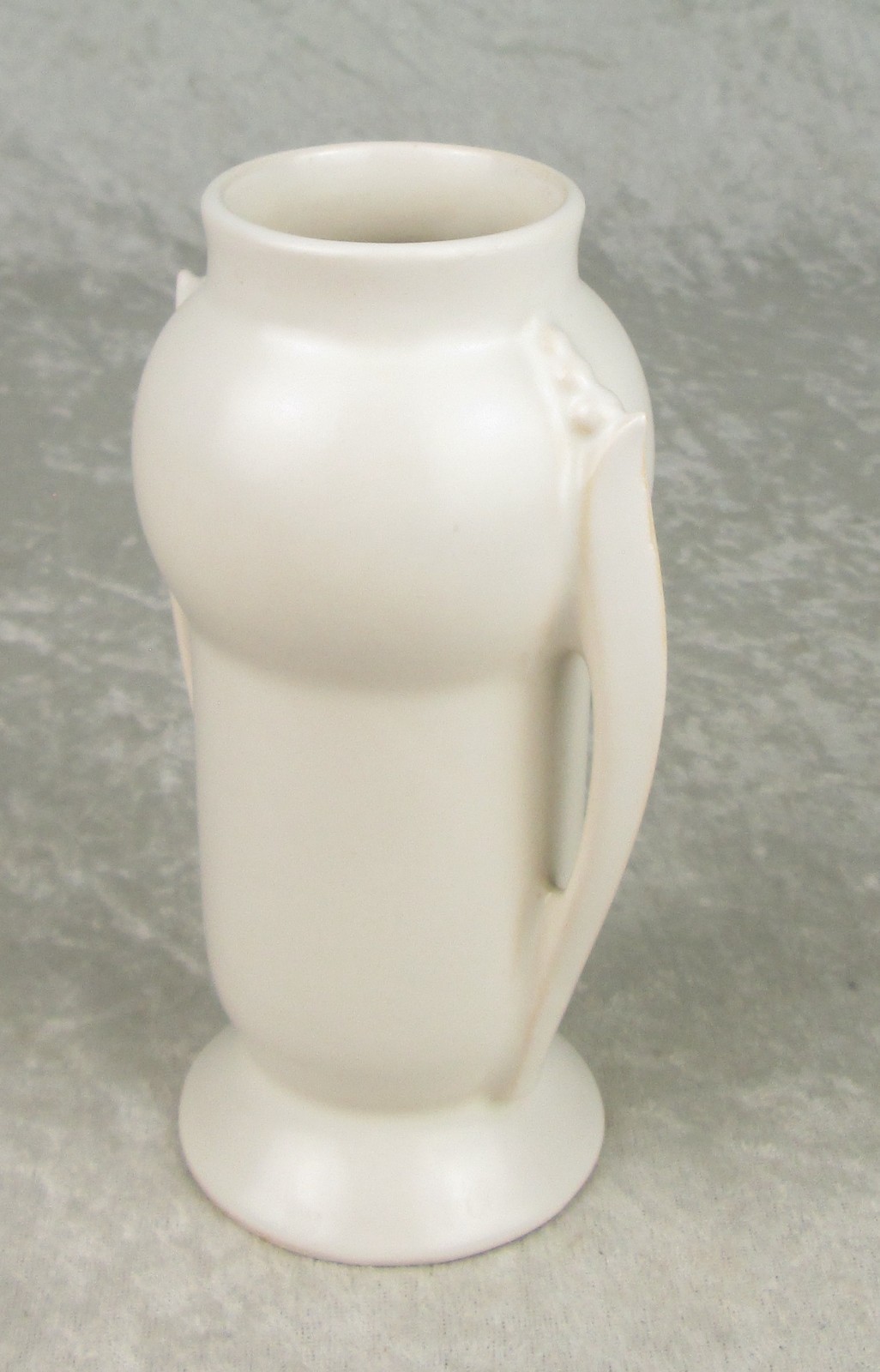 Roseville Pottery 733-6 Art Deco Vase 2 Handle White 6-3/8 inch Tall