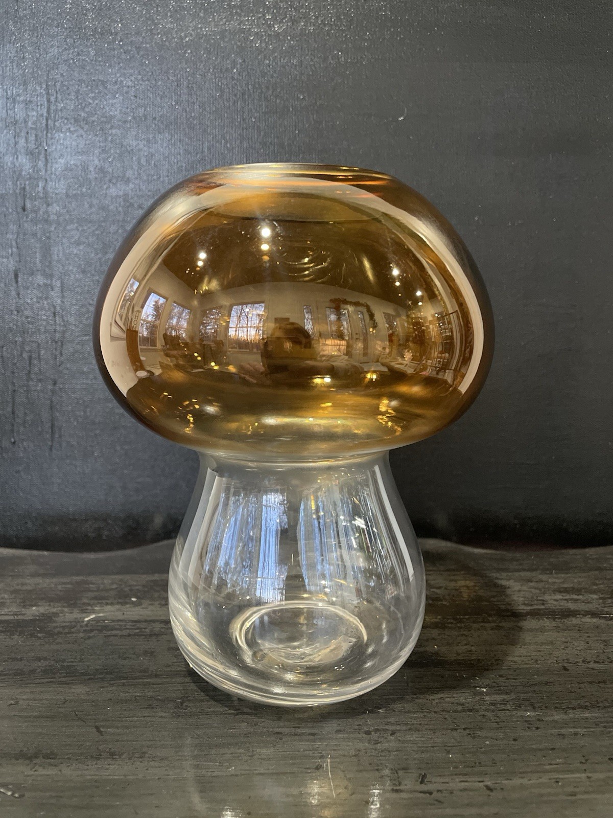 Golden Horizon Glass Sculpture Vase Hand Blown Glass