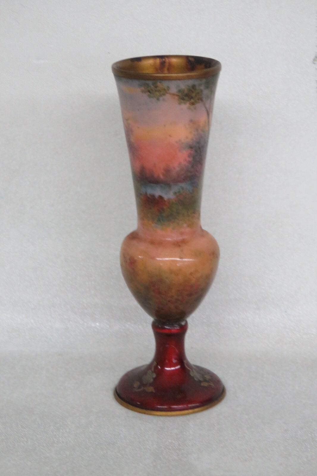 French Enamel Cabinet Vase Depicting a Beautiful Lady Signed Roy 4103B