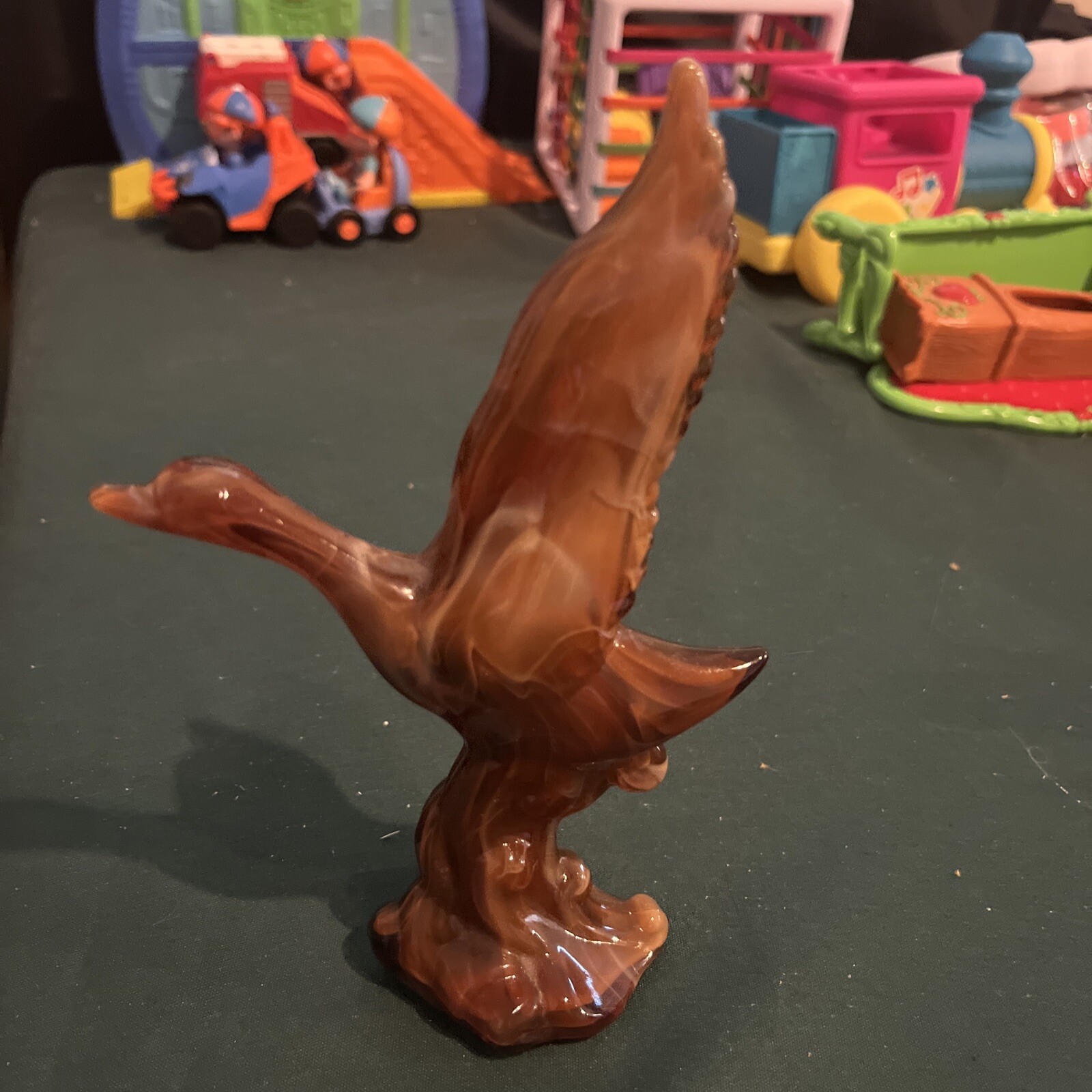 Hand Blown Glass Brown Flying Goose