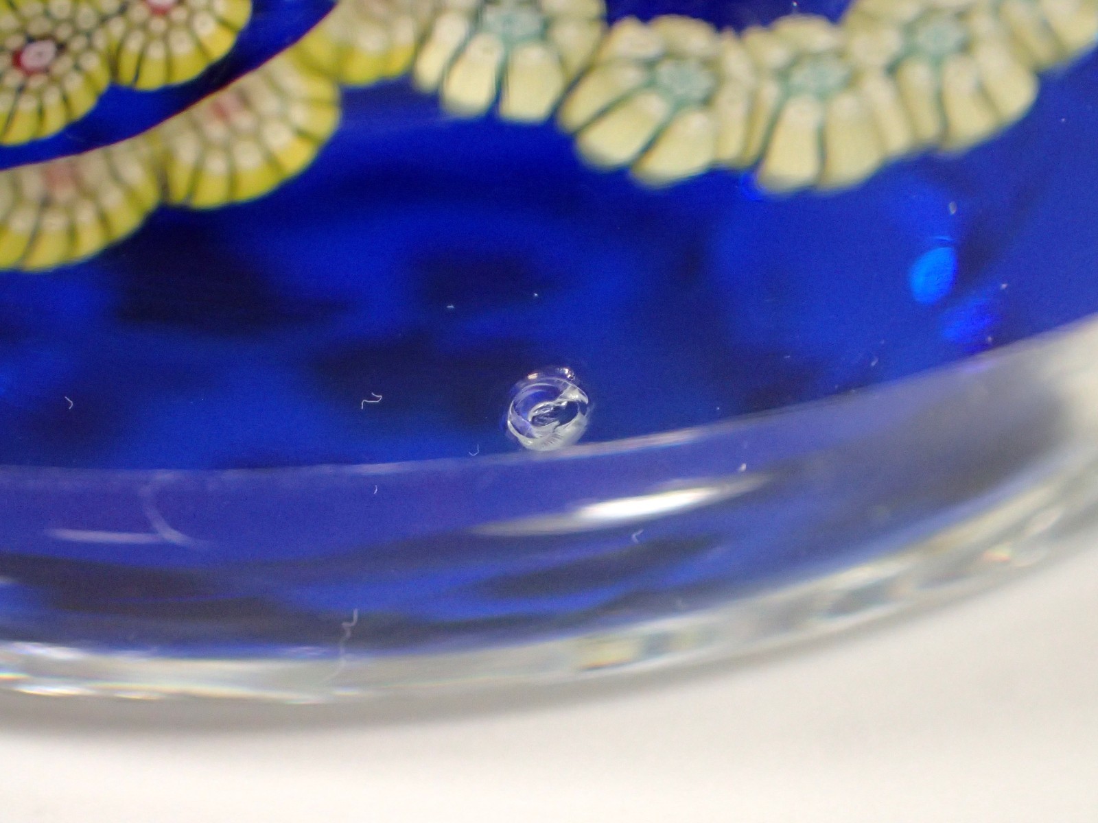 Vtg 1978 WHITEFRIARS Millefiori Art Glass Faceted GARLAND Concentric Paperweight