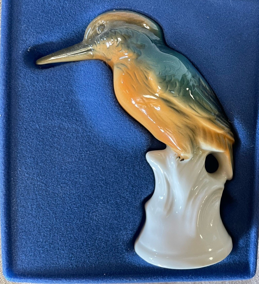 Kingfisher Wagner & Apel 2626, Germany Porcelain Bird Figurine, New In Box