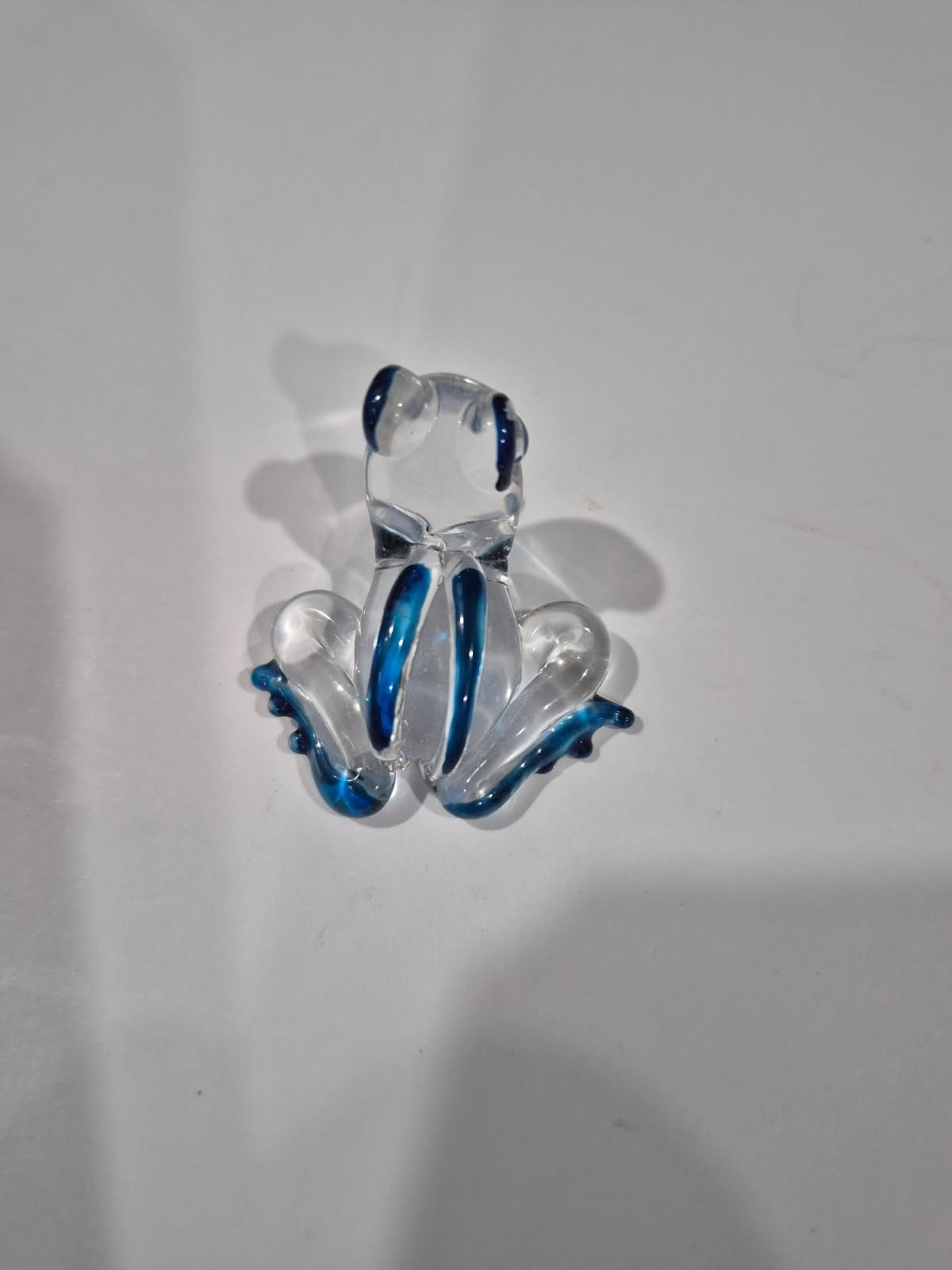 Vintage Frog Spun Glass Art Hand Blown Glass Figurine 1 inch Handmade