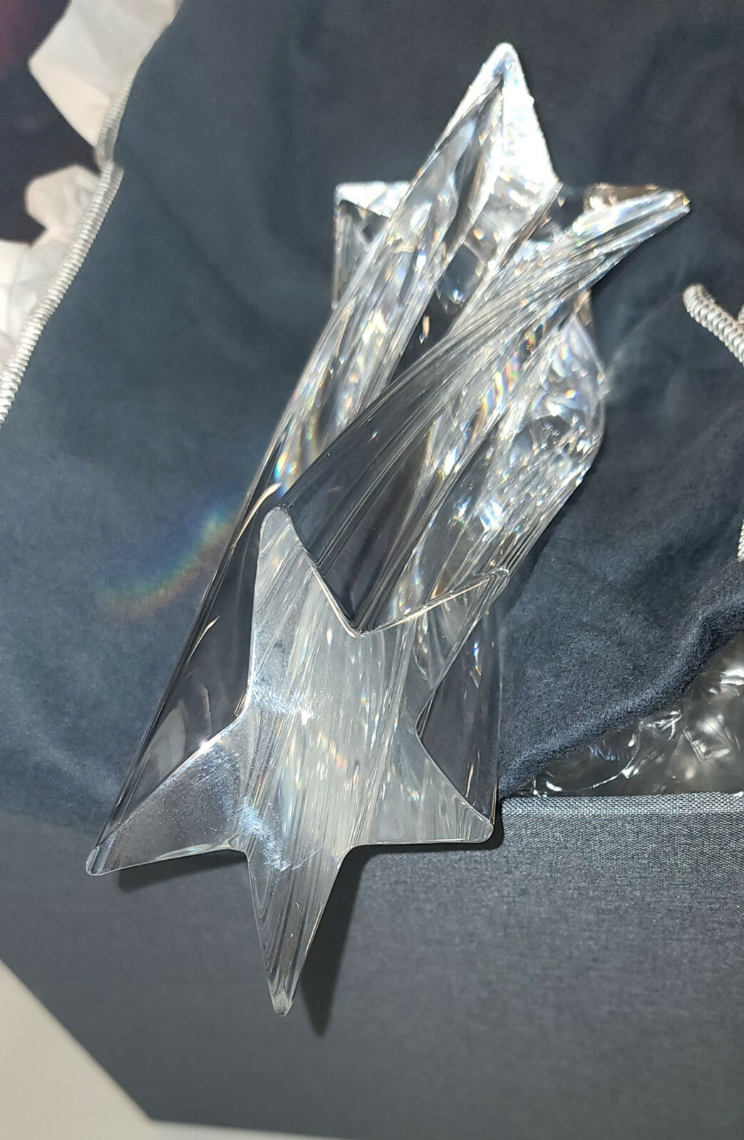 STUEBEN ART GLASS “SHINING STAR” SCULPTURE IN ORIGINAL BOX