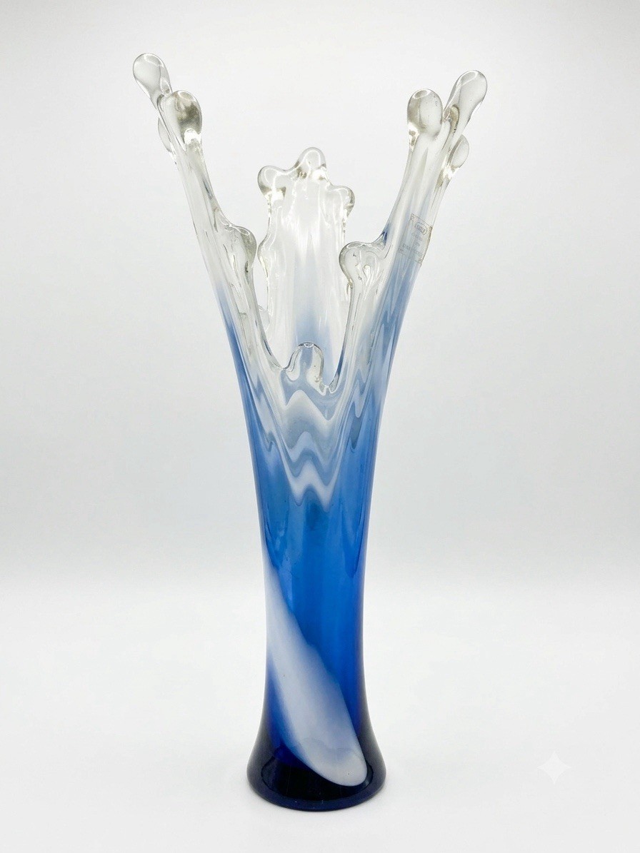 Kirch Hand-Blown Art Glass Splash Vase