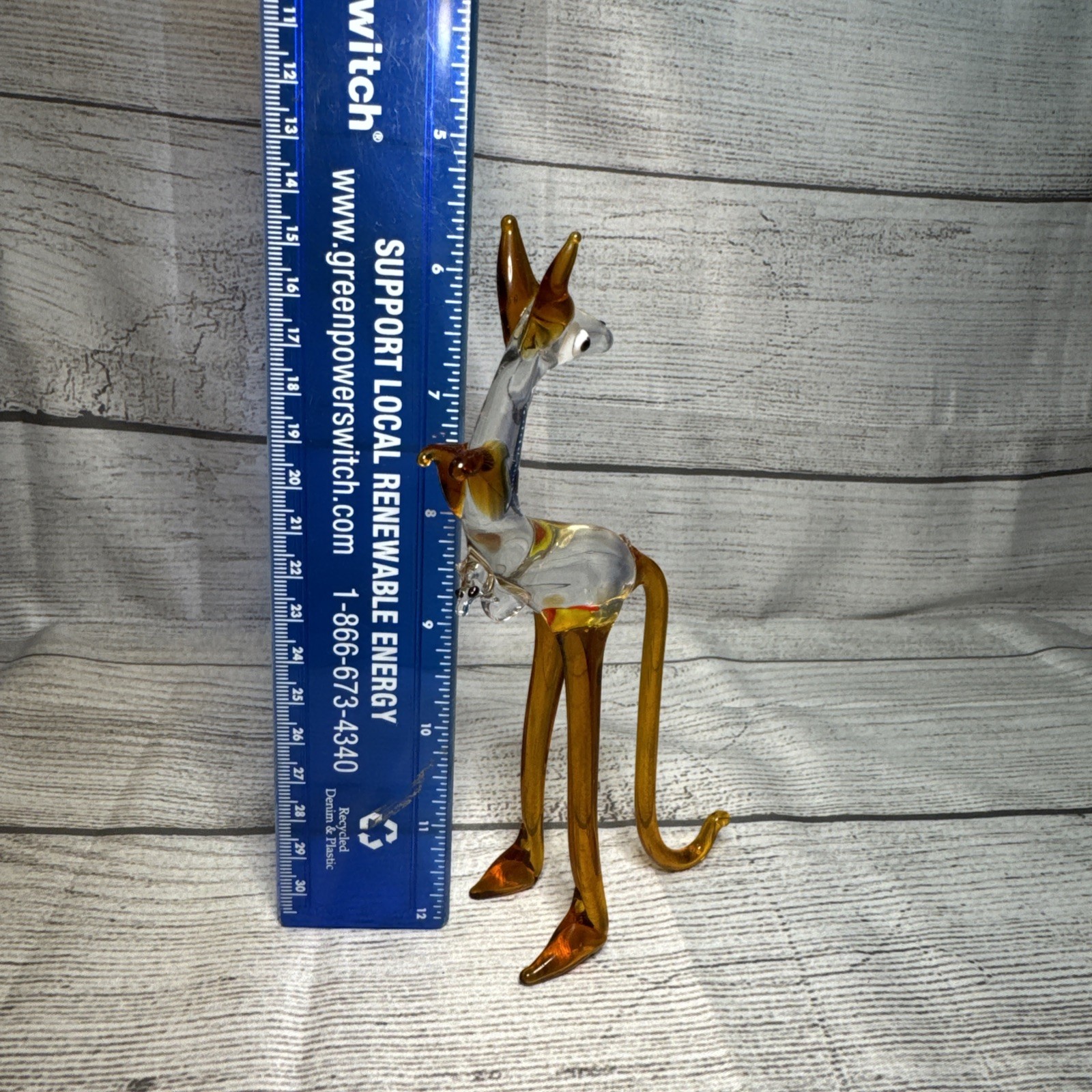 Vtg Art Glass Kangaroo Joey W/ Baby Roo In Pouch Blown Lampwork Animal 6.5″
