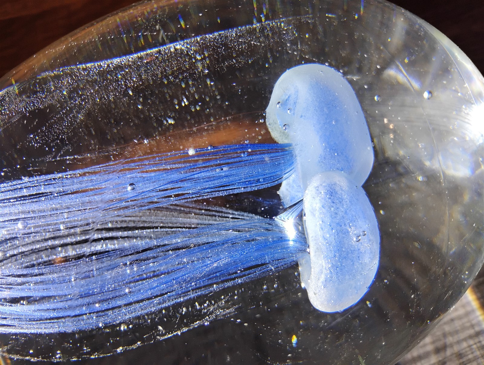 Large and Heavy Triple Jellyfish Glass Paperweight 7″ Tall 5″ Wide 8lb 3 Jellies