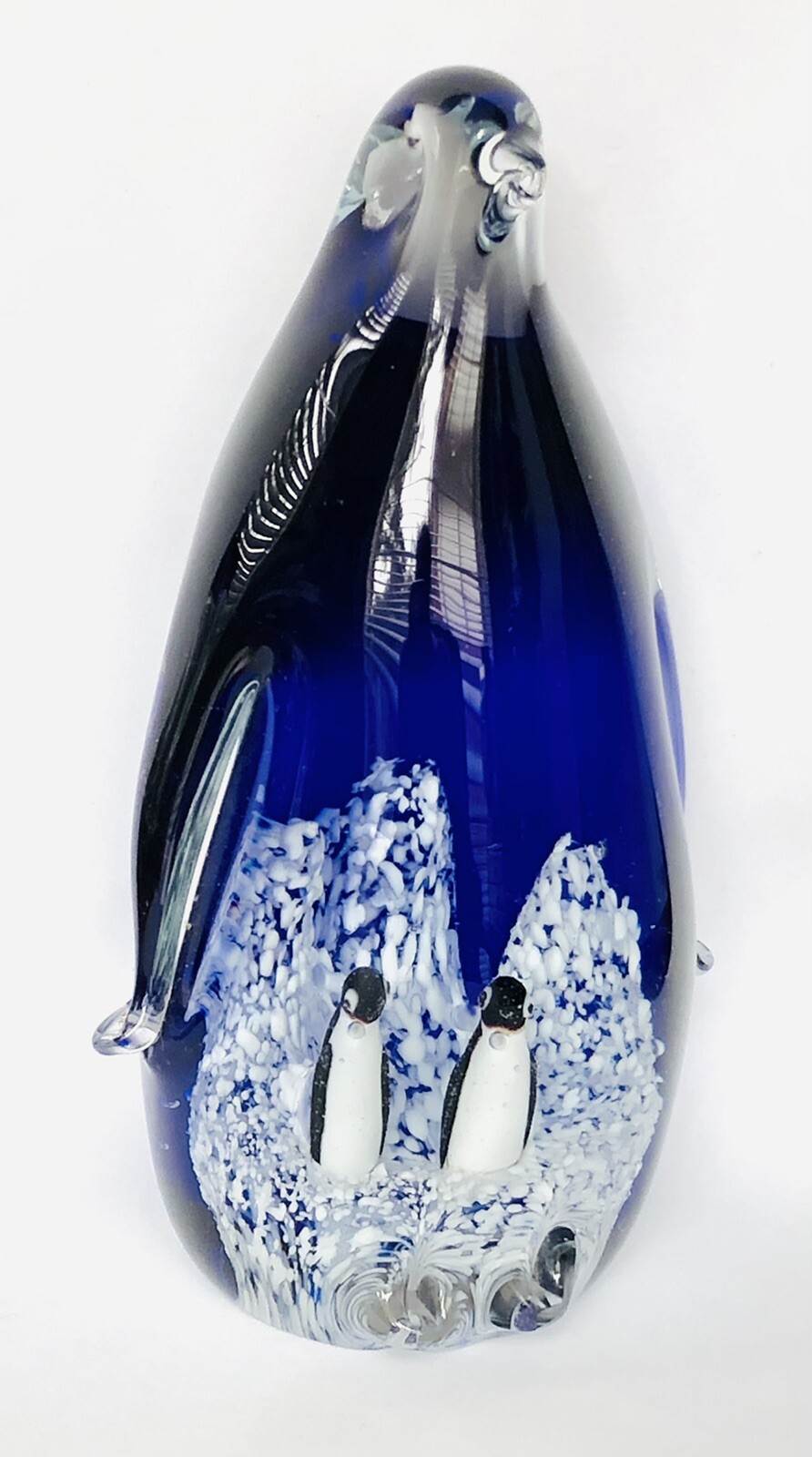 Penco Mother Penguin & Babies Art Glass Figurine Decor Paperweight 7″ Tall