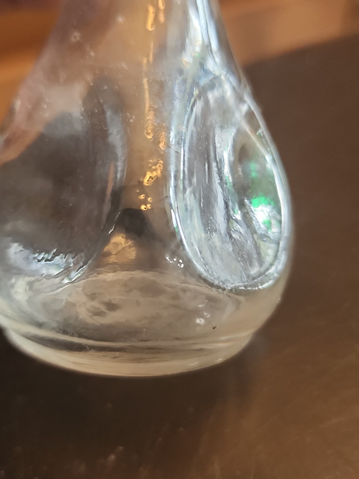 VINTAGE LIBBY PINCHED GLASS MINI VASE BOTTLE 3.5″ TALL
