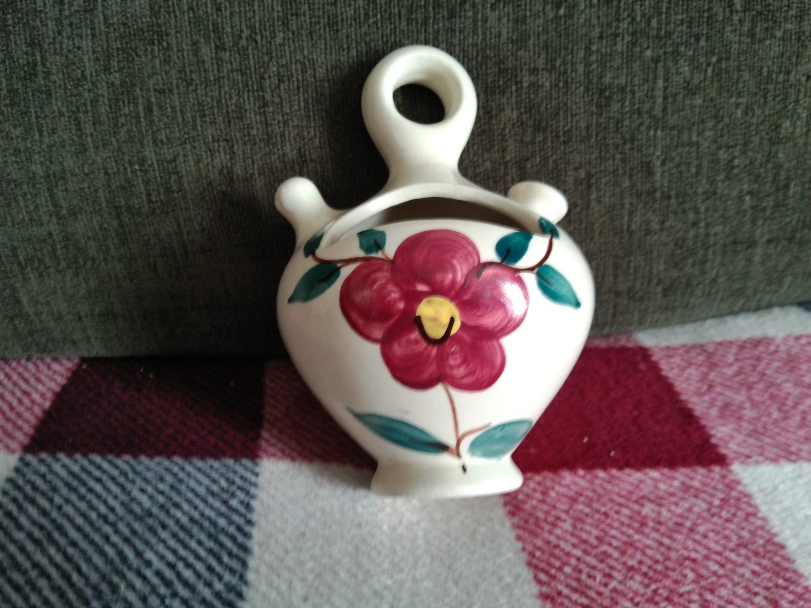 PURINTON POTTERY, MOUNTAIN ROSE, RUM JUG PLANTER, NO DAMAGE.