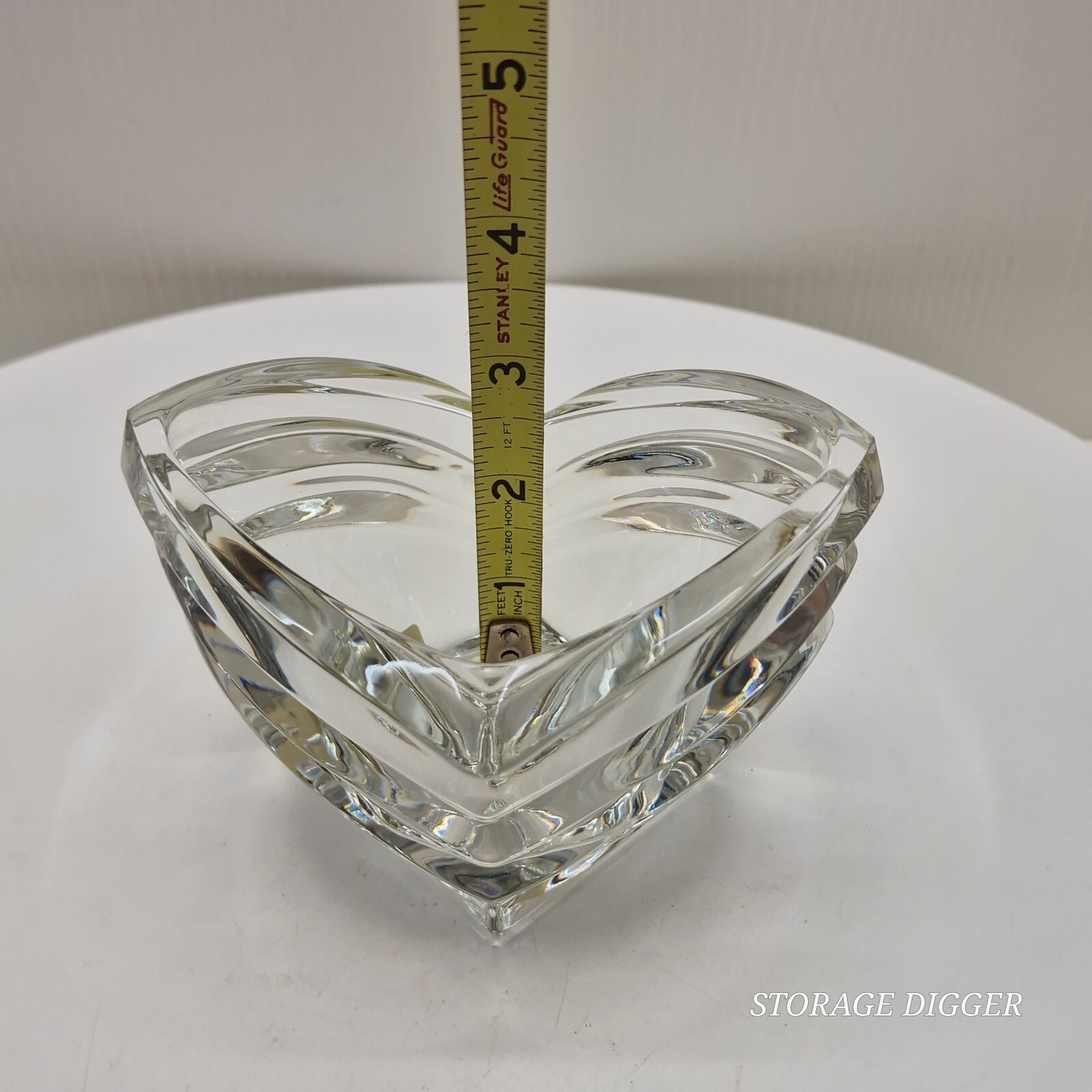 Vintage Mikasa Deco Crystal Glass Votive Tealight V-Shape Candle Holder 4.75 in