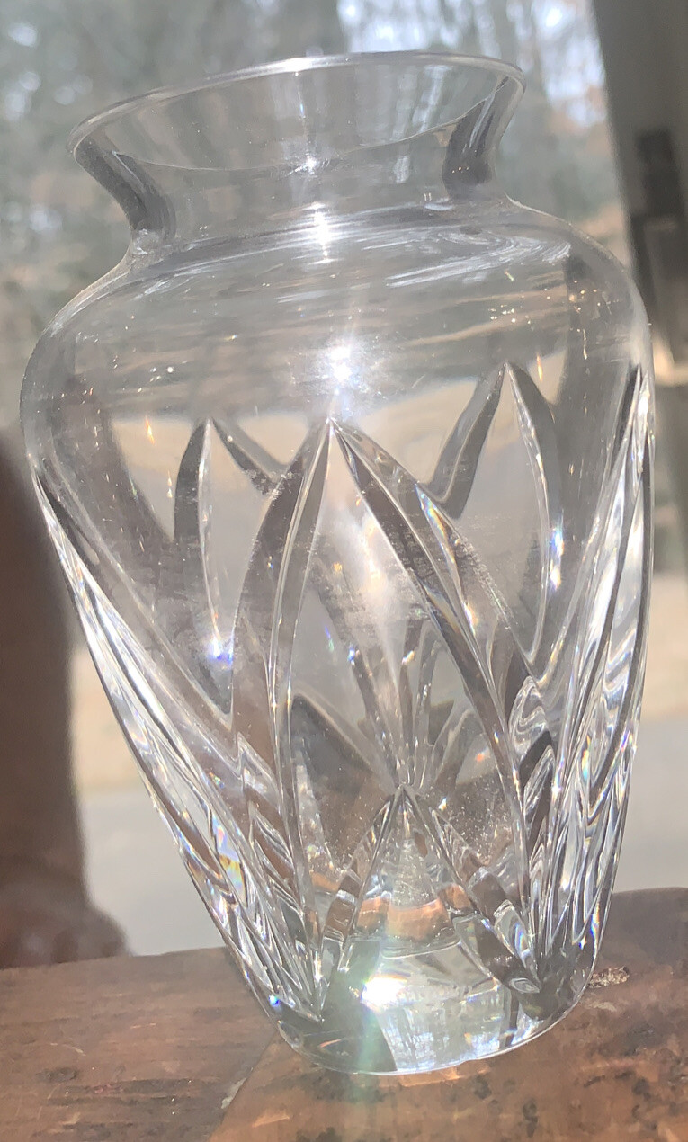 Waterford Posey Attendant Crystal Vase 4.5”T 3”W 2.25”Diam Top Friendship Arch