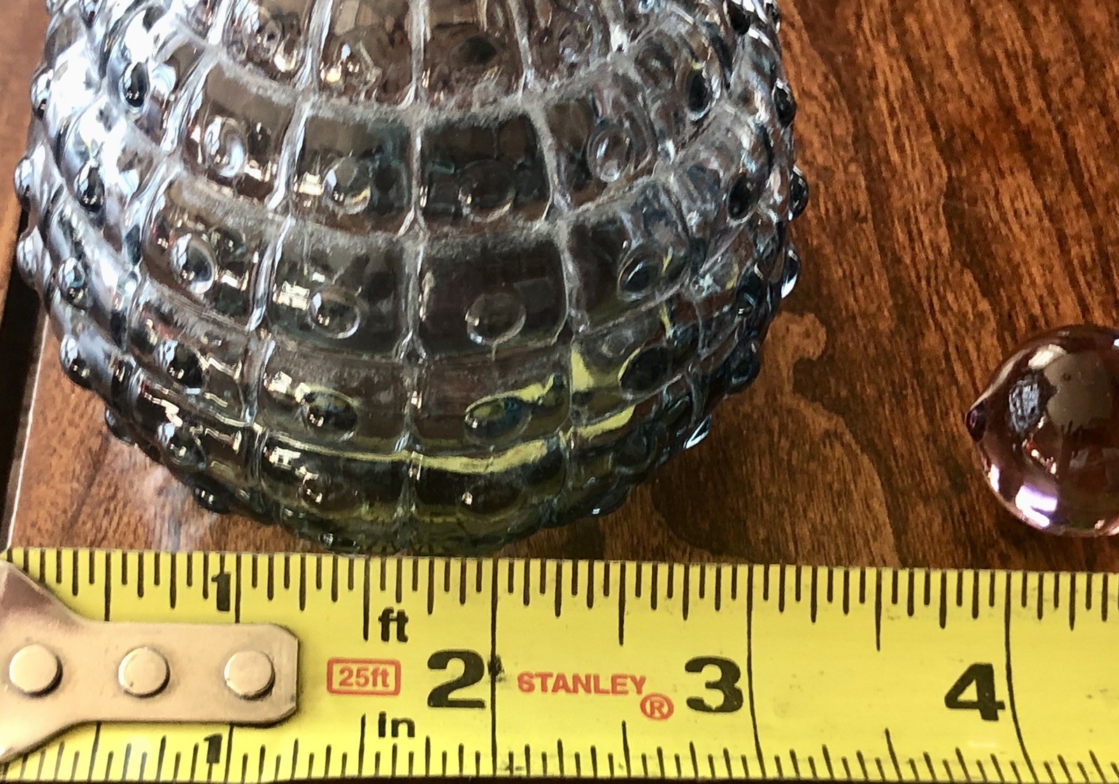 Vintage Art Glass Textured Perfume Bottle With Stopper ~ Display ~ Decorative