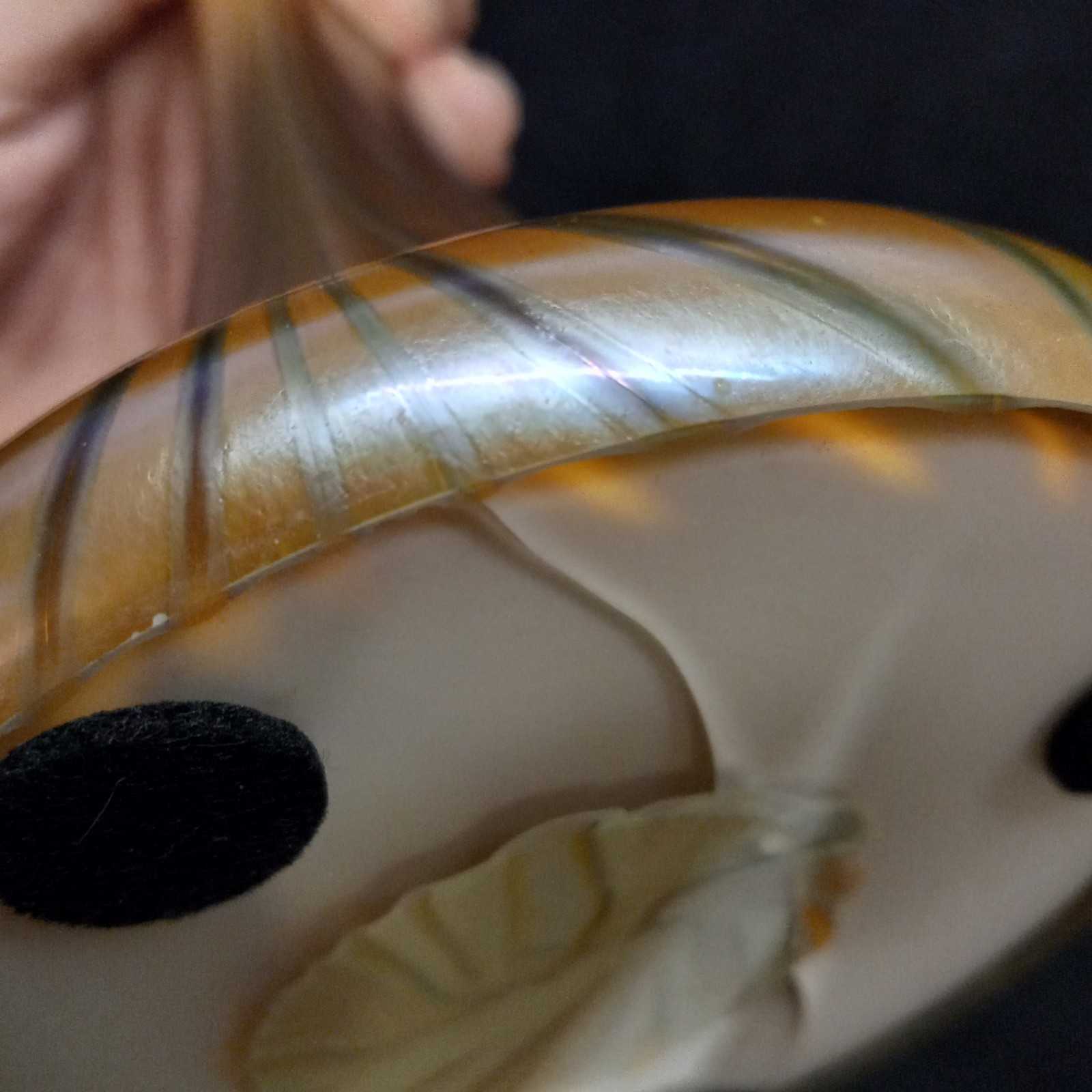Vintage Stuart Abelman Iridescent Studio Art Glass Jack In The Pulpit Vase 18 “
