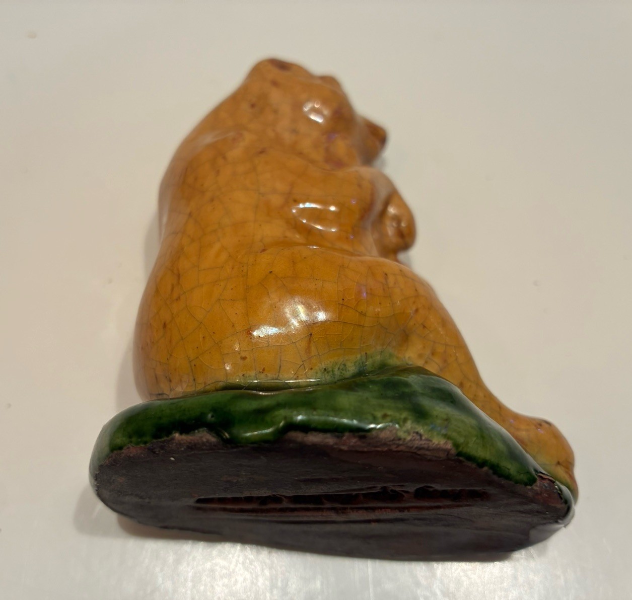 Vintage Mary Spellmire Shooner Folk Art Bear Figurine Redware Clay Pottery
