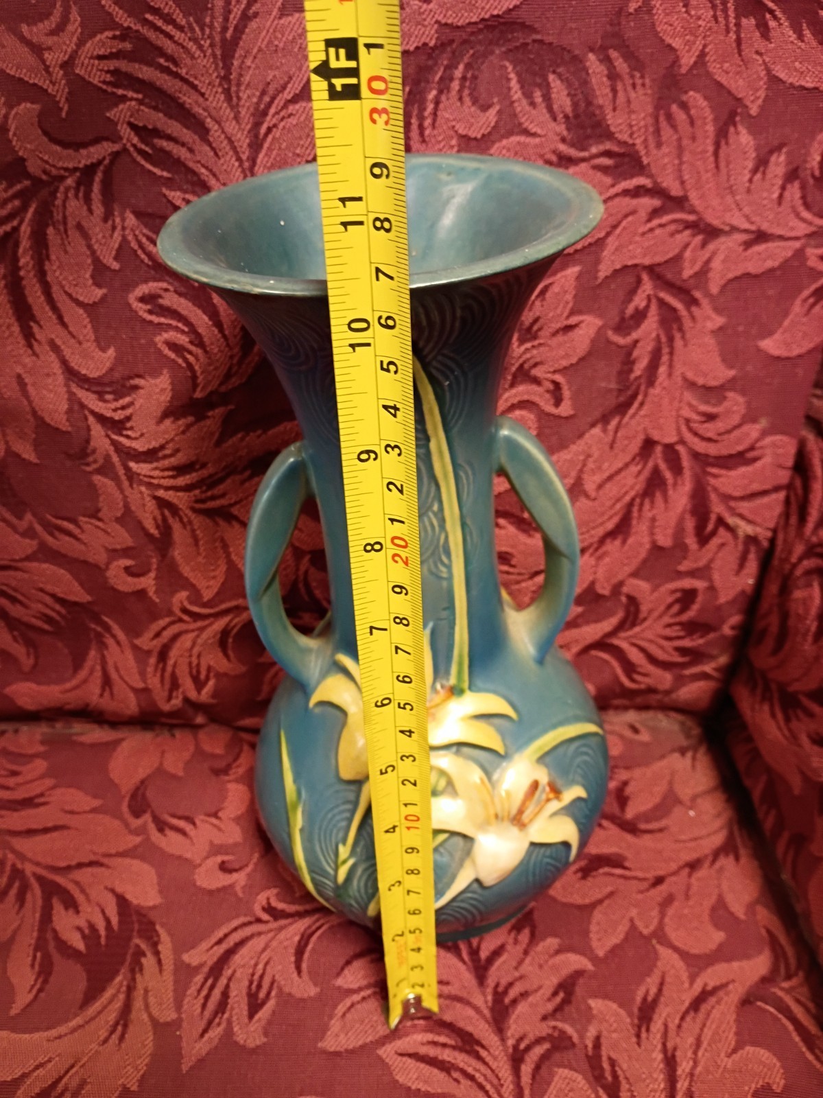 Roseville Zephyr Lily Pottery Basket Vase 395 10 137 10 Easter Basket Lilies