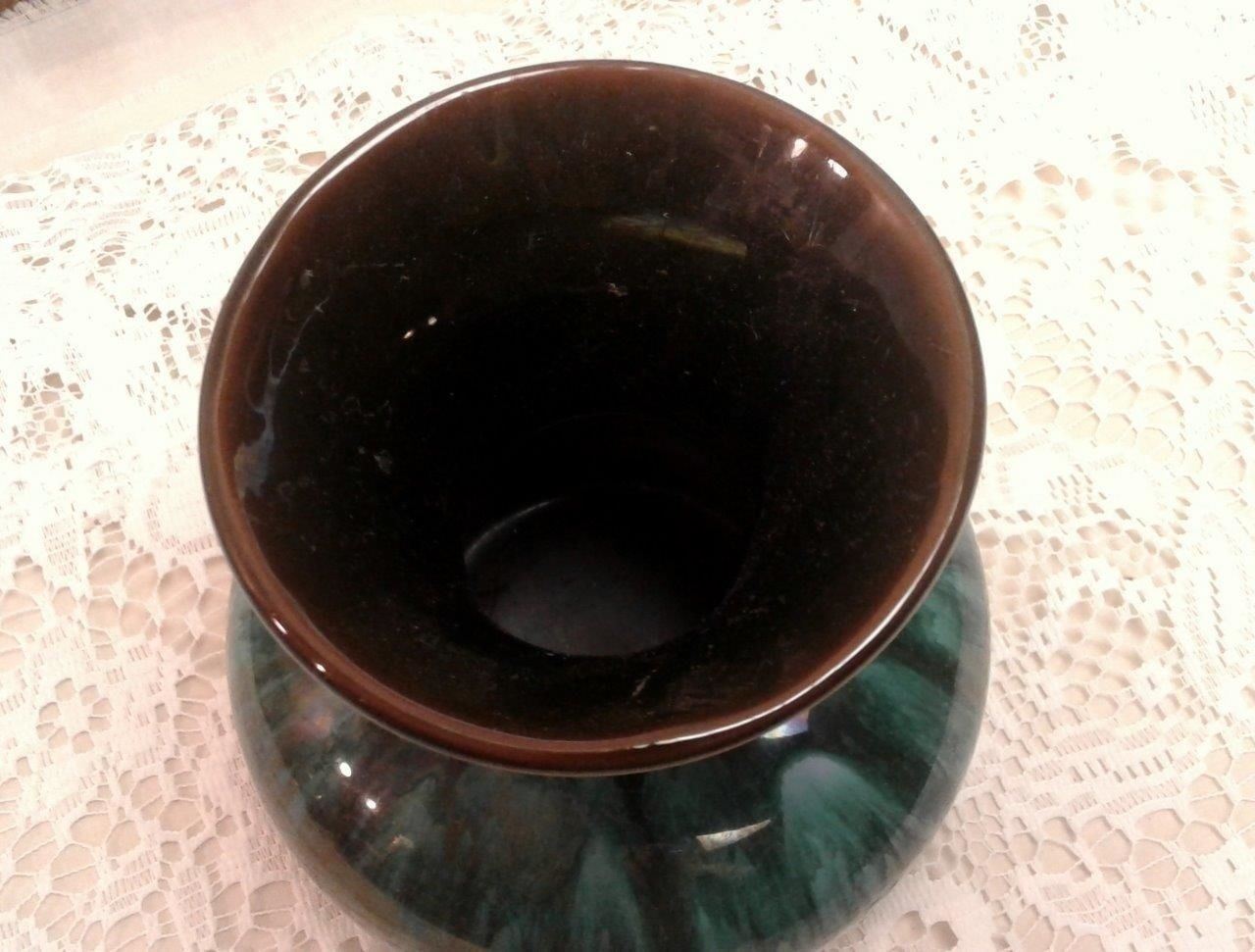 Vintage Blue Mountain Pottery Canada Green Drip Glaze Vase
