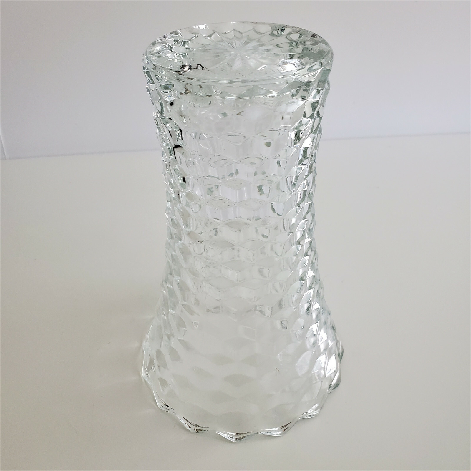 Vintage HOMCO Whitehall Cube Cubist Glass Flared Flowers Vase FREE SHIPPING
