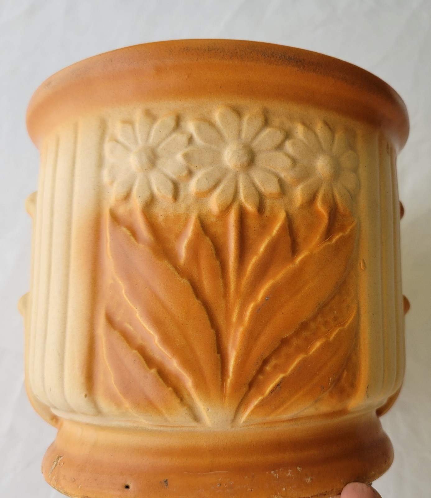 Robinson Ransbottom Tionesta 1939-40 Vintage Ohio Pottery Orange Planter 1601-2