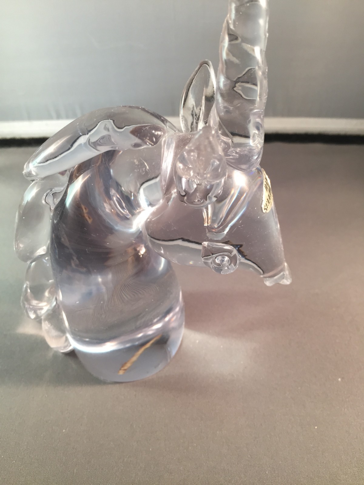 VINTAGE GREAT CITY TRADERS SOLID GLASS UNICORN – CLEAR GLASS